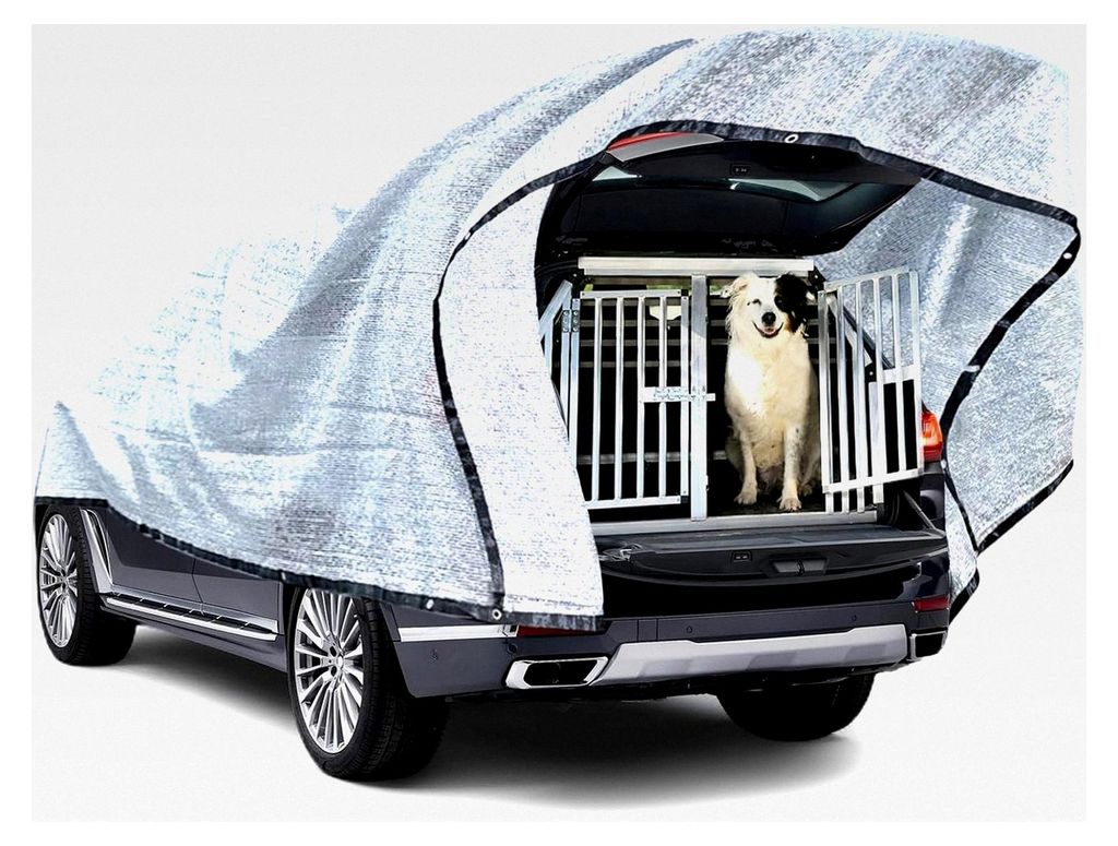 Schattennetz für Autos, Aluminiumnetz für Hunde, 85% Verdunkelung, reflektierender Aluminiumstoff, UV-Schutz für Hunde im Auto (4x6m)