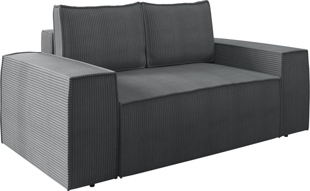 MIRJAN24 Schlafsofa Malaga Small Cord mit Schlaffunktion und Bettkasten, Polstercouch, Stilvoll Polstersofa vom Hersteller (Farbe: Poso 22)