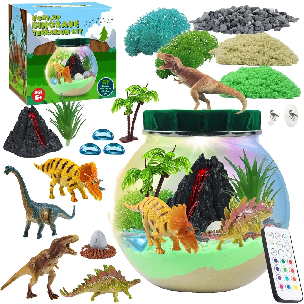 Terrarium Dinosaure Lumineux en Matière Écologique pour Fille et Garçon