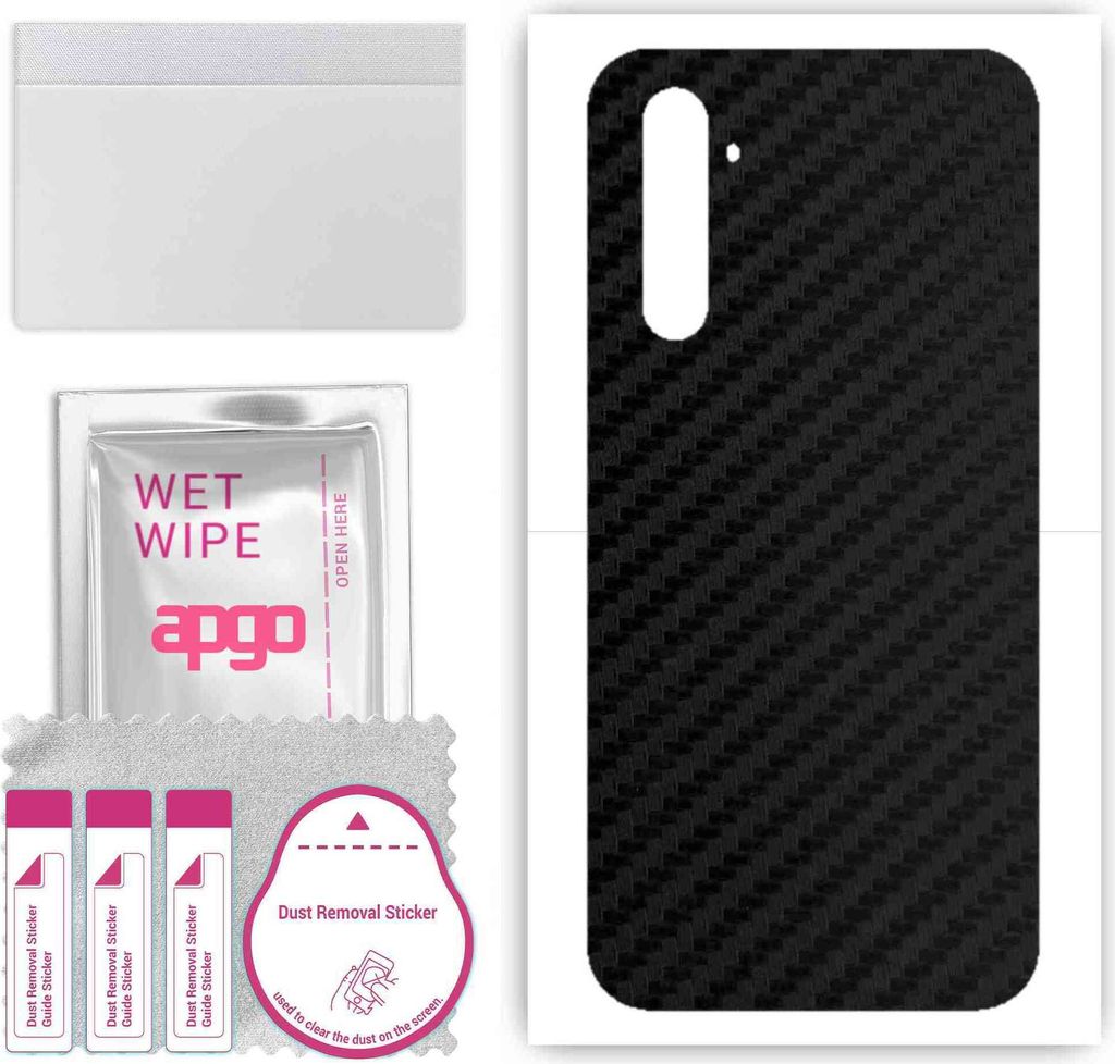 apgo Rückseite Schutzfolie, Skin, kompatibel mit Realme 6 Pro, Hinten Displayschutzfolie aus Vinylfolie, kratzfest, einfache Montage - Schwarzer K...