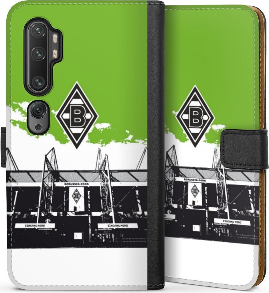 DeinDesign Klapphülle für Xiaomi Mi Note 10 Pro Handytasche Lederhülle Tasche Borussia Mönchengladbach Fanartikel Stadion
