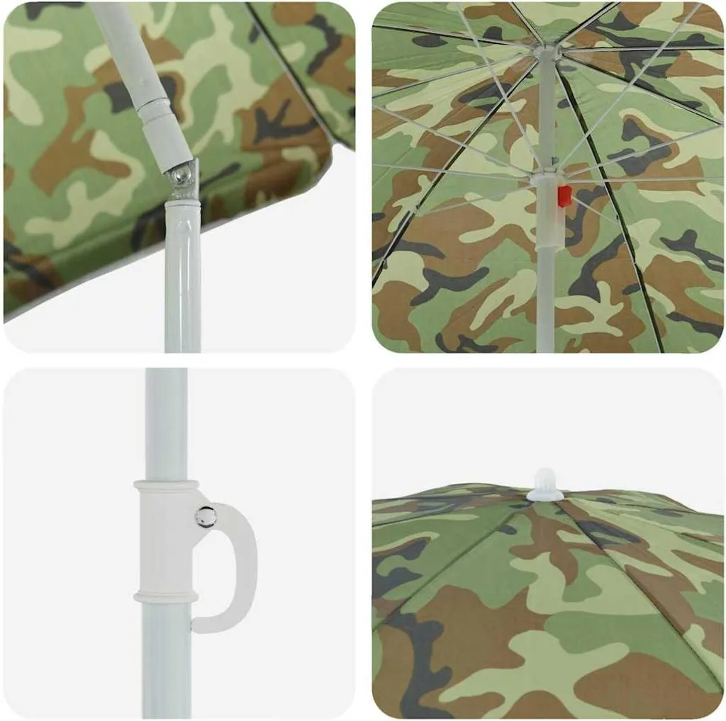 Design New Beach Parasol Verde 263 x 263 x 272 cm Poliestere e Metallo - Ombrelloni Mobili2025 CHY5352750 1pacco - 5