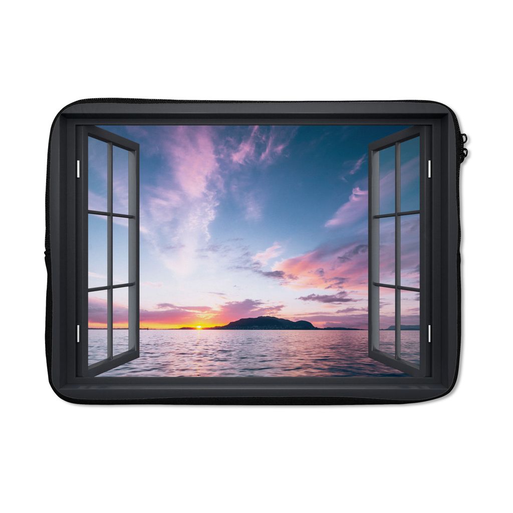 MuchoWow Laptop Hülle 13 Zoll Mit Blick auf - Meer - Sonnenuntergang Laptoptasche - Laptophülle - Sleeve - Rundumschutz