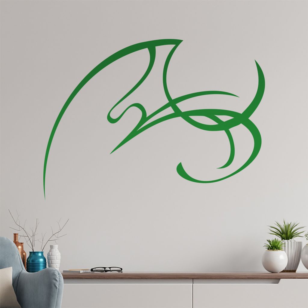 Tribal geschwungen Wandtattoo in 6 Größen - Wandaufkleber Wall Sticker - Dekoration, Küche, Wohnzimmer, Schlafzimmer, Badezimmer