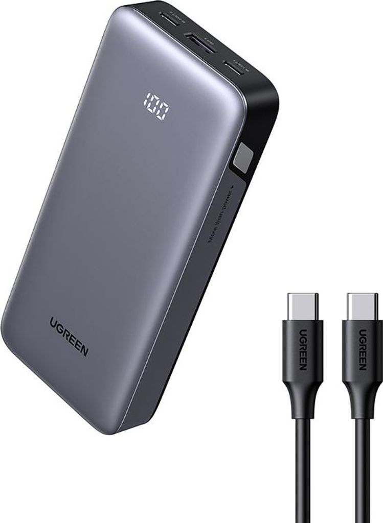 Powerbank 20000mAh Ugreen PB532, USB 2x USB-C, 30W (grau) Produktbild 