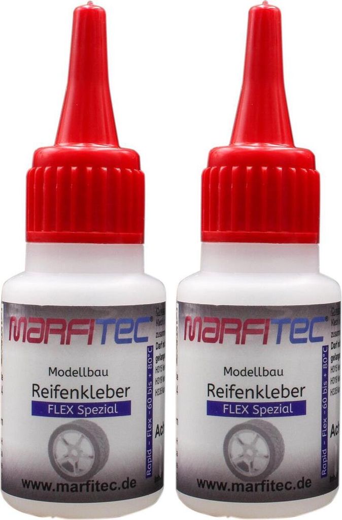 Marfitec Modellbau Reifenkleber 2er SET 2x 20g - Flex - Standard Verschluss