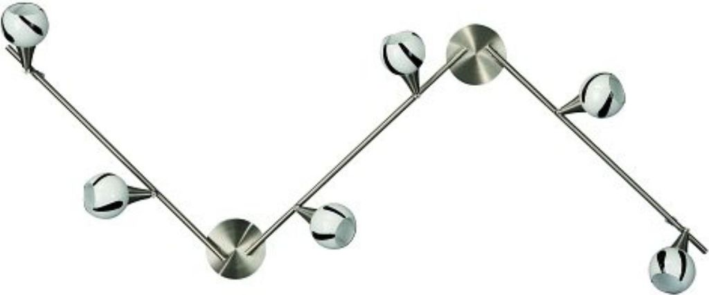 Energiespar Spotleiste 6x E14 7W Silber Glas Schwarz Weiß Schwenkbar 195cm