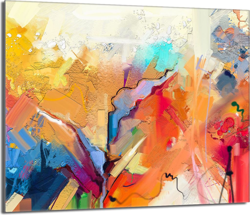 Glasschutzplatte für den Herd 60x52 Bunt