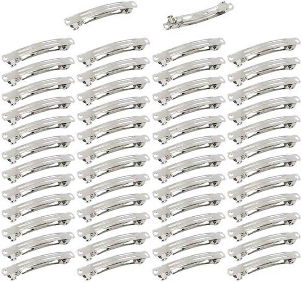 Barrettes 6 cm argentées : ne perdez plus vos pinces avec ce lot de 50