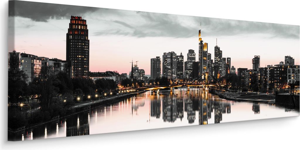 Muralo Panoramabild Canvas New York Stadtarchitektur Wolkenkratzer 3D Wandbild Br. 145 cm x Hö. 45 cm