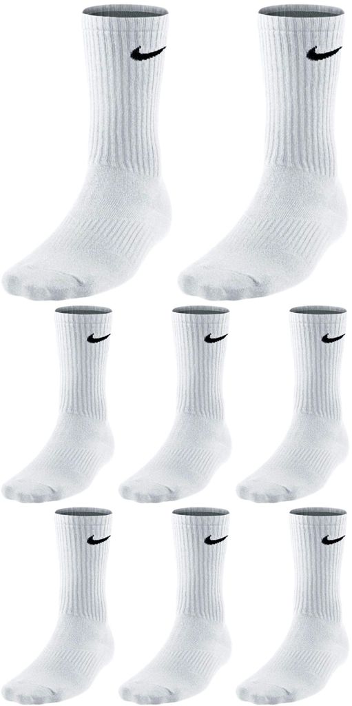 8 Paar Nike Herren Damen Socken - Farbe: weiß - Größe: Produktbild 