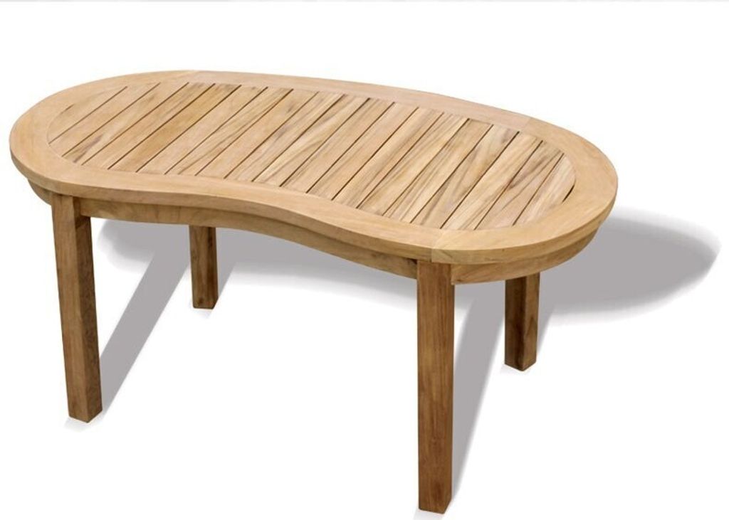 Teako Design Couchtisch Avellino Teakholz Massiv 120x60cm Wetterfest