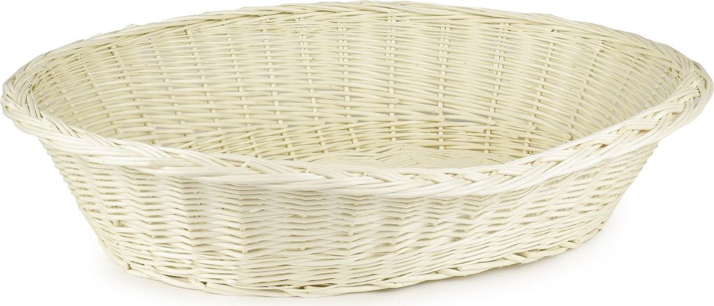 JIPRO Haustierbettchen aus Weidenruten gebleicht Akim III. - B 73 x T 52 x H 13/18(cm)