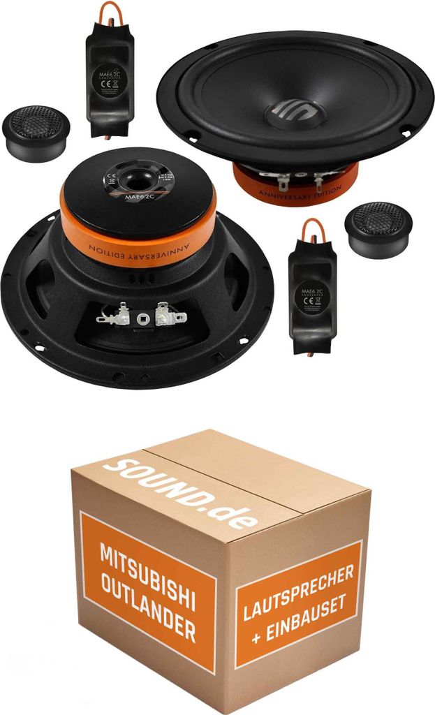 Lautsprecher Boxen Einbaupaket hinten Musway MAE6.2C passend für Mitsubishi Outlander CU0W + Facelift | für zwei Türen 3ohm