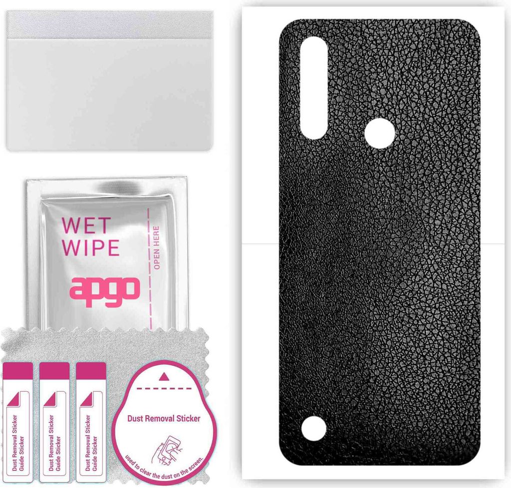 apgo Rückseite Schutzfolie, Skin, kompatibel mit Lenovo A8, Hinten Displayschutzfolie aus Vinylfolie, kratzfest, einfache Montage - Schwarzes Leder
