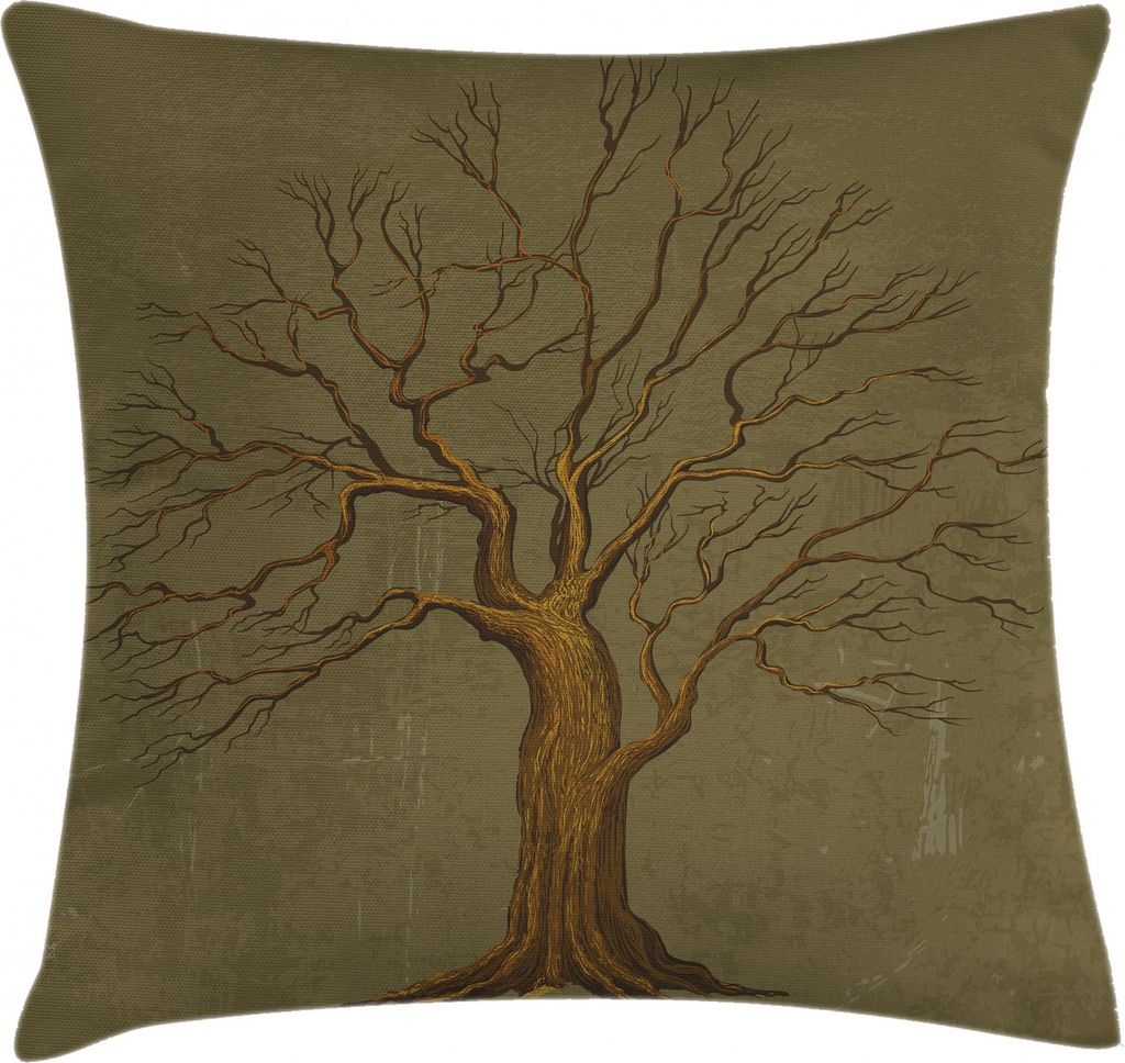 ABAKUHAUS Baum Kissenbezug, Alter Papiereffekt Jahrgang, Kissenbezug Beidseitiges Muster Klarer Digitaldruck Farbfest mit Reißverschluss, 45 x 45 ...