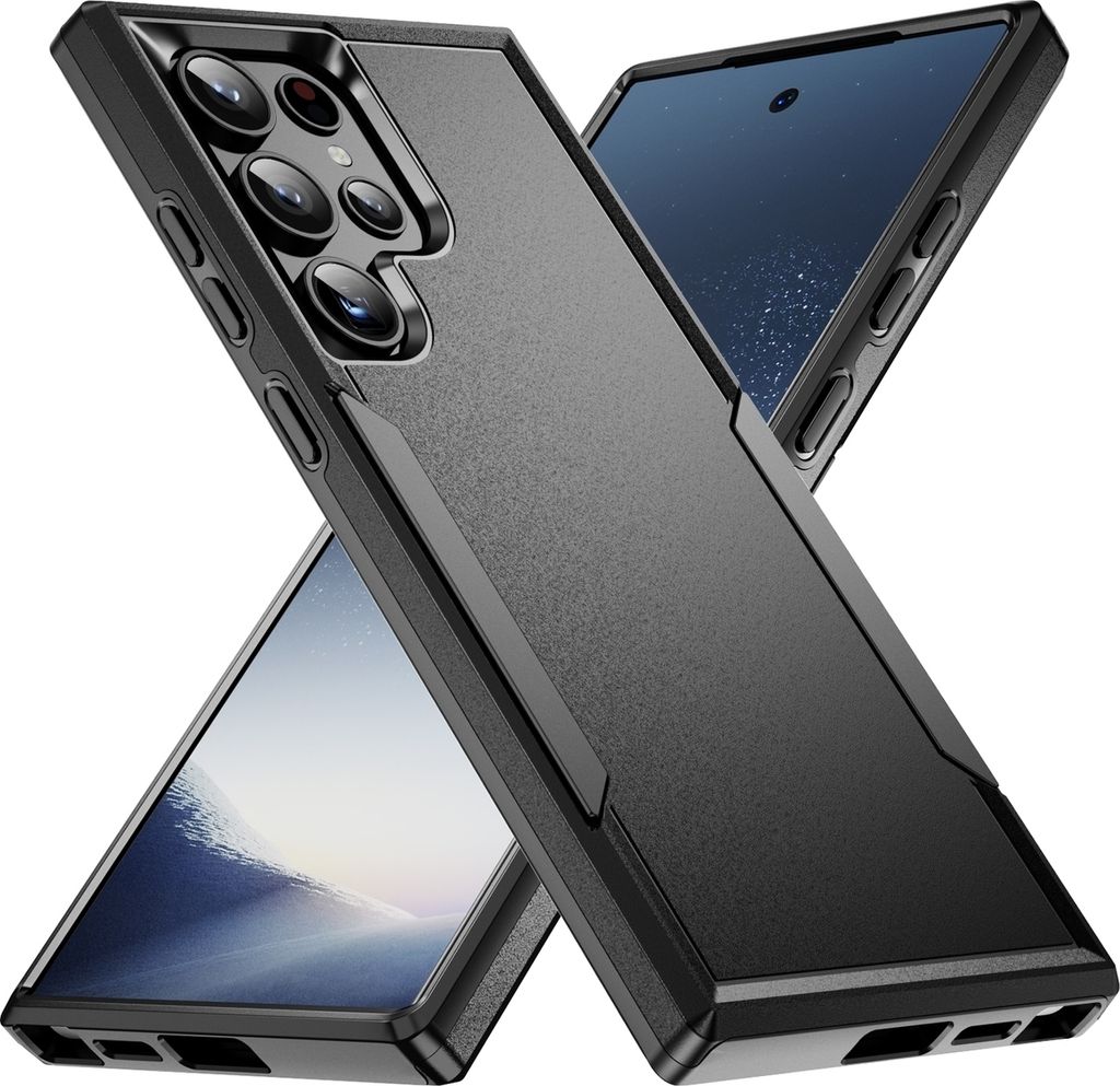 Mobigear Heavy Armor Samsung Galaxy S24 Ultra Hülle Hardcase Backcover Stoßfest - Schwarz
