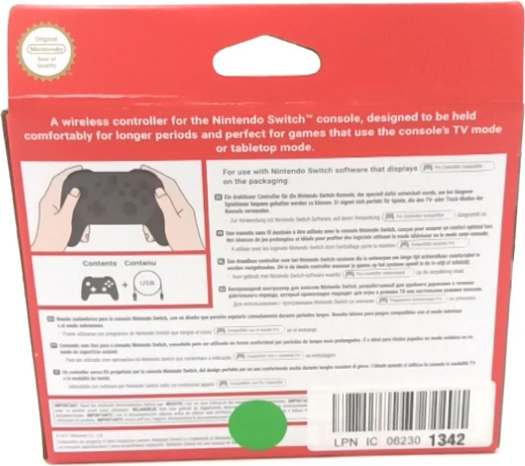 Manette Pro Nintendo Switch - Contrôleur sans Fil Noir Ergonomique - 26