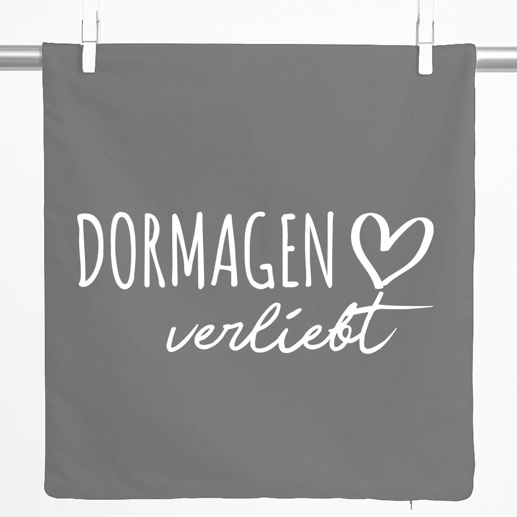 Huuraa Kissenbezug Dormagen verliebt 40x40cm Steel Grey Baumwolle Dekokissenbezug Geschenkidee