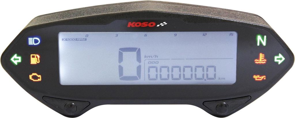 KOSO DB-01RN LCD multifunkční otáčkoměr černý Obrázek produktu 