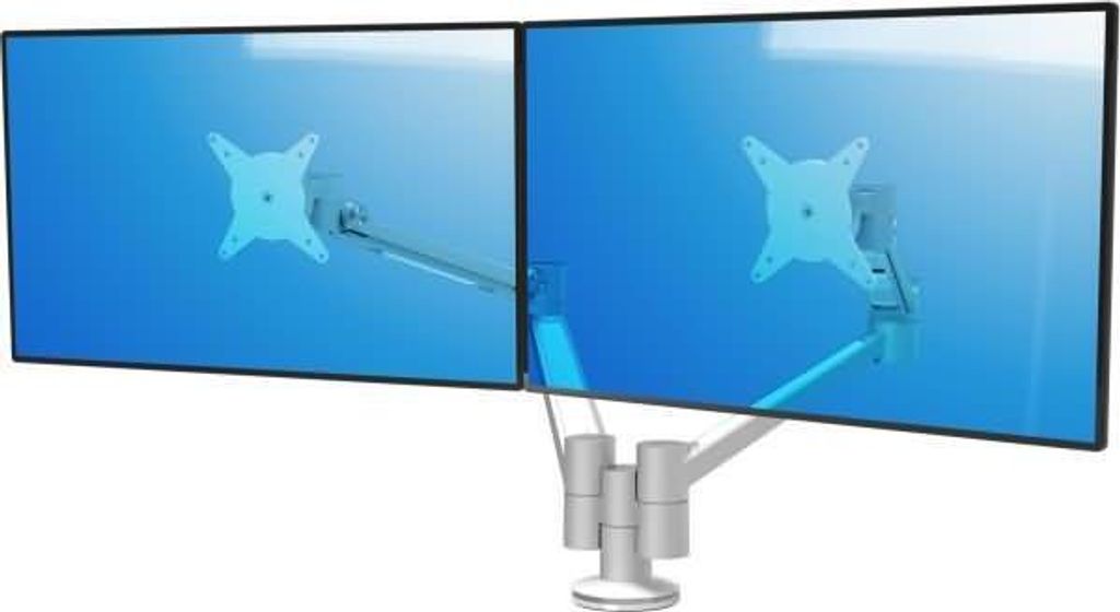 Doppel-Monitorarm Viewlite plus Bohrlochbefestigung 652 silber