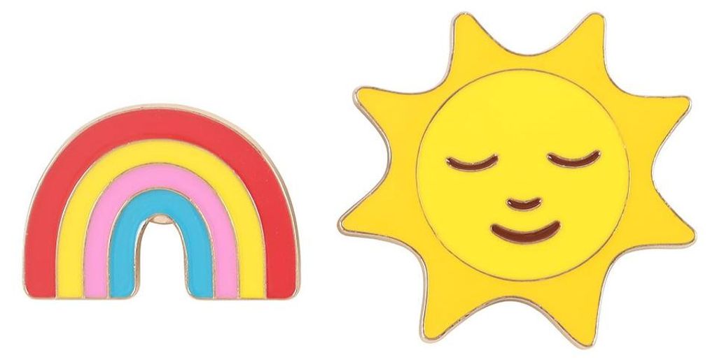 Something Different - Regenbogen und Sonnenschein-Anstecker-Set, Legierung SD11070 (Einheitsgröße) (Bunt)