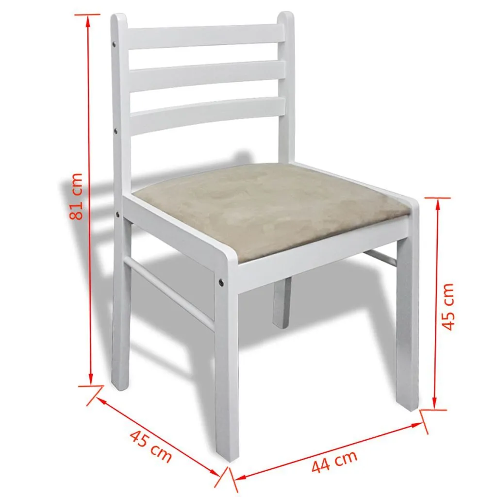 Set 2 Sedie vidaXL Legno Massiccio e Velluto Bianco | Design Elegante - 11