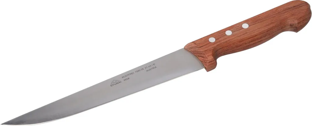 Coltello da intaglio STUBAI con manico in legno pregiato | 210 mm | Coltello da macellaio in acciaio inox, lavabile in lavastoviglie