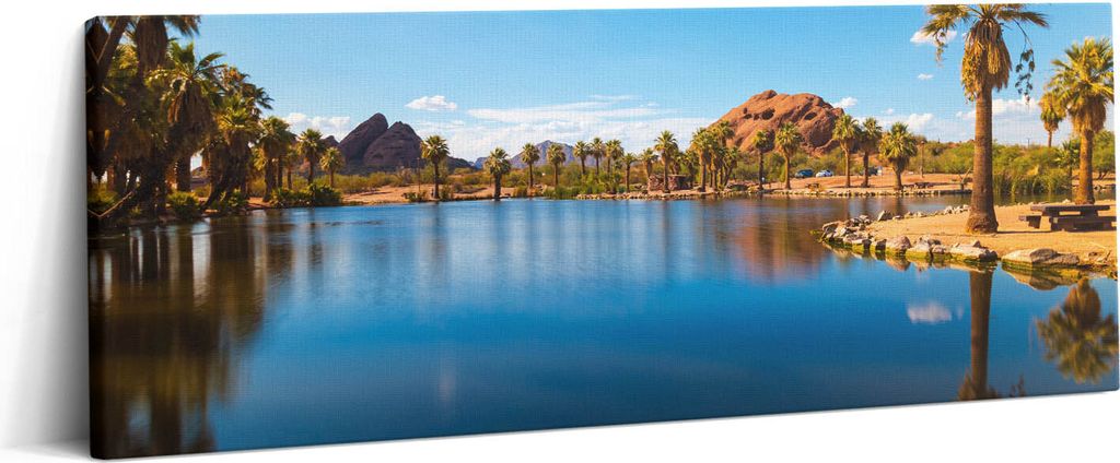 Landschaft des Papago-Parks – Leinwandbild Wandbild – 125x50 cm – Leinwandbilder – Wandbilder – Schlafzimmer – Flur