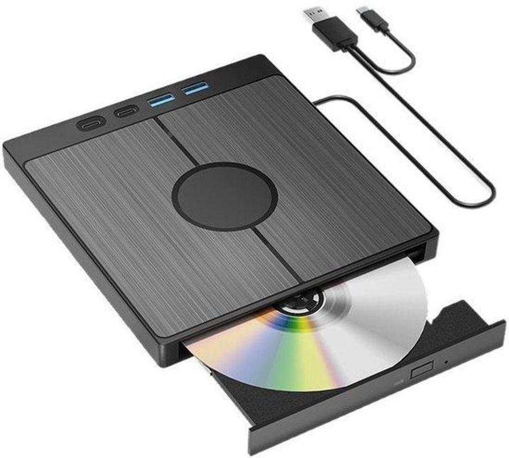 7-in-1 draagbare externe schijf, USB 3.0/Type-C/SD/TF-kaartpoort, 100 GB optische schijven, voor Windows laptops
