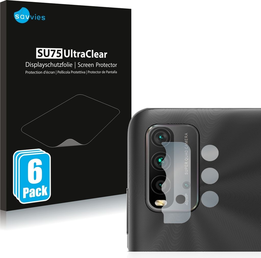 6x Für Xiaomi Redmi 9T (NUR Kameraschutz) Schutzfolie Savvies Displayschutz Display Schutz Folie Klar Transparent