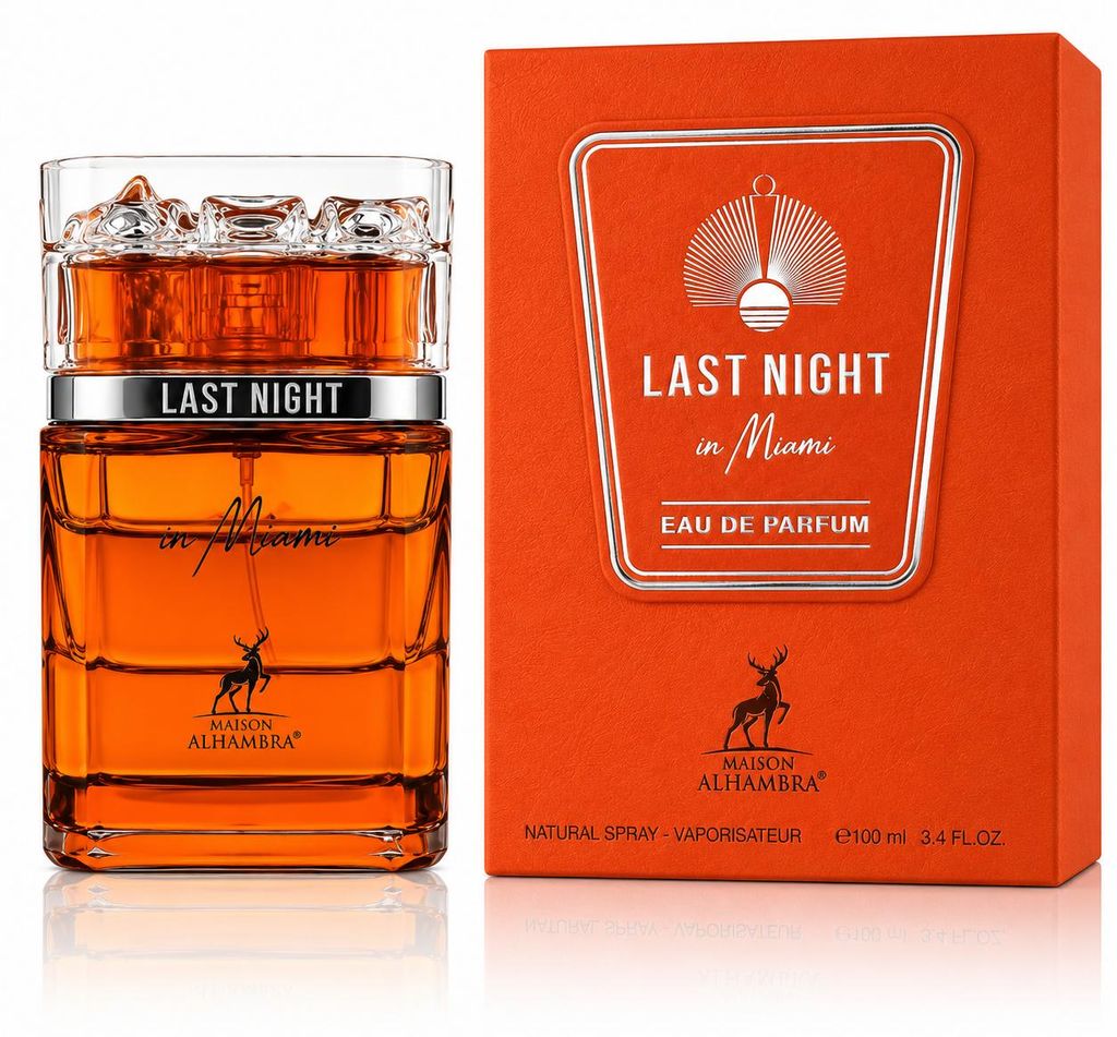 Maison Alhambra, Last Night in Miami, Eau de Parfum Unisex, Immagine del prodotto  Immagine generata dall'IA