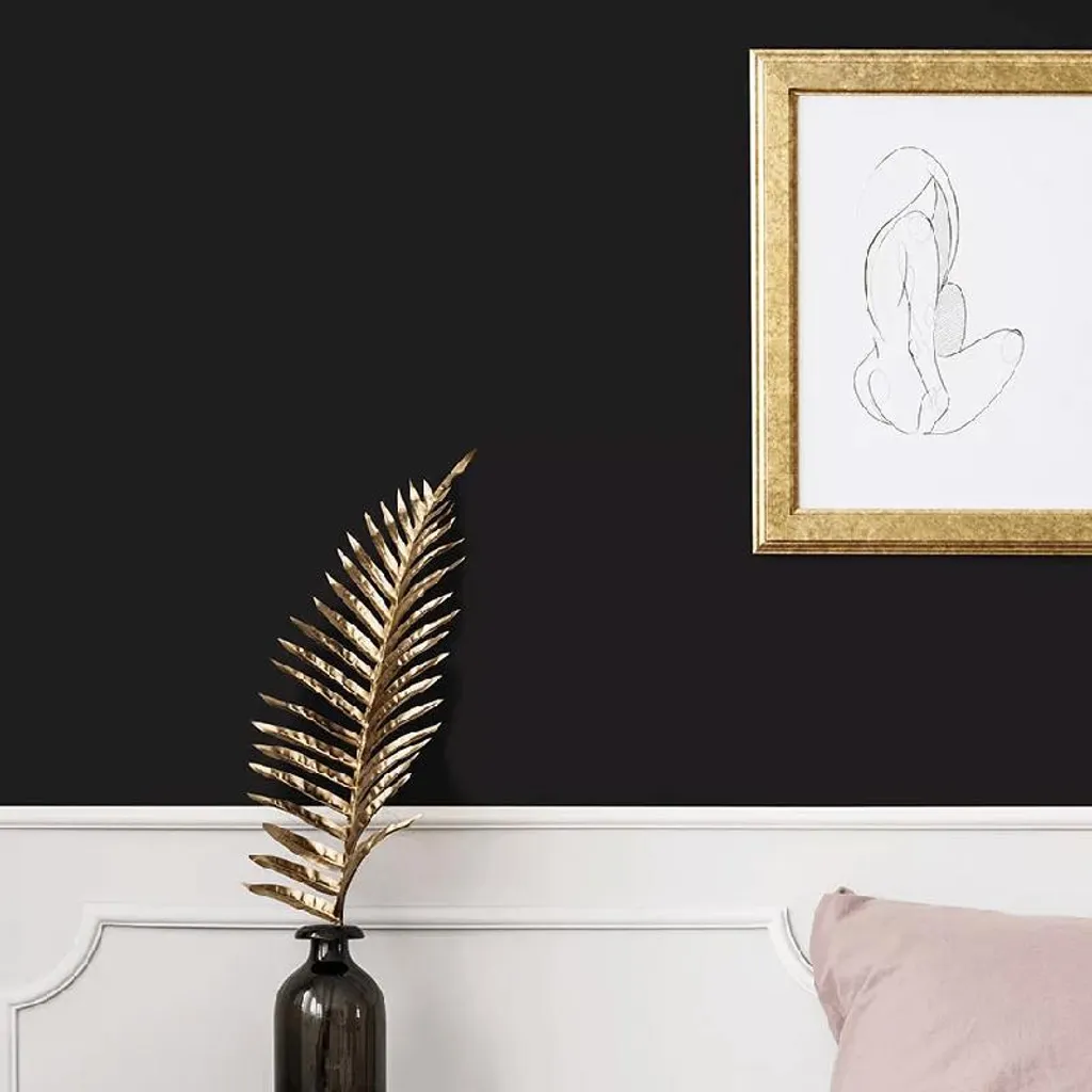 Papier peint adhésif noir mat : masquez les défauts de vos murs 10m - 3
