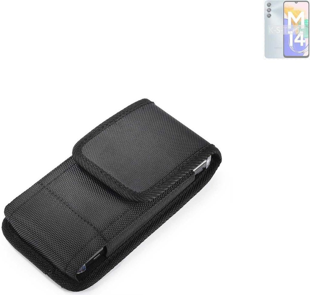 Holster Gürteltasche kompatibel mit Samsung Galaxy M14 4G Holster Gürtel Tasche wasserabweisend Handy Hülle Schutz Hülle Outdoor schwarz K-S-Trade