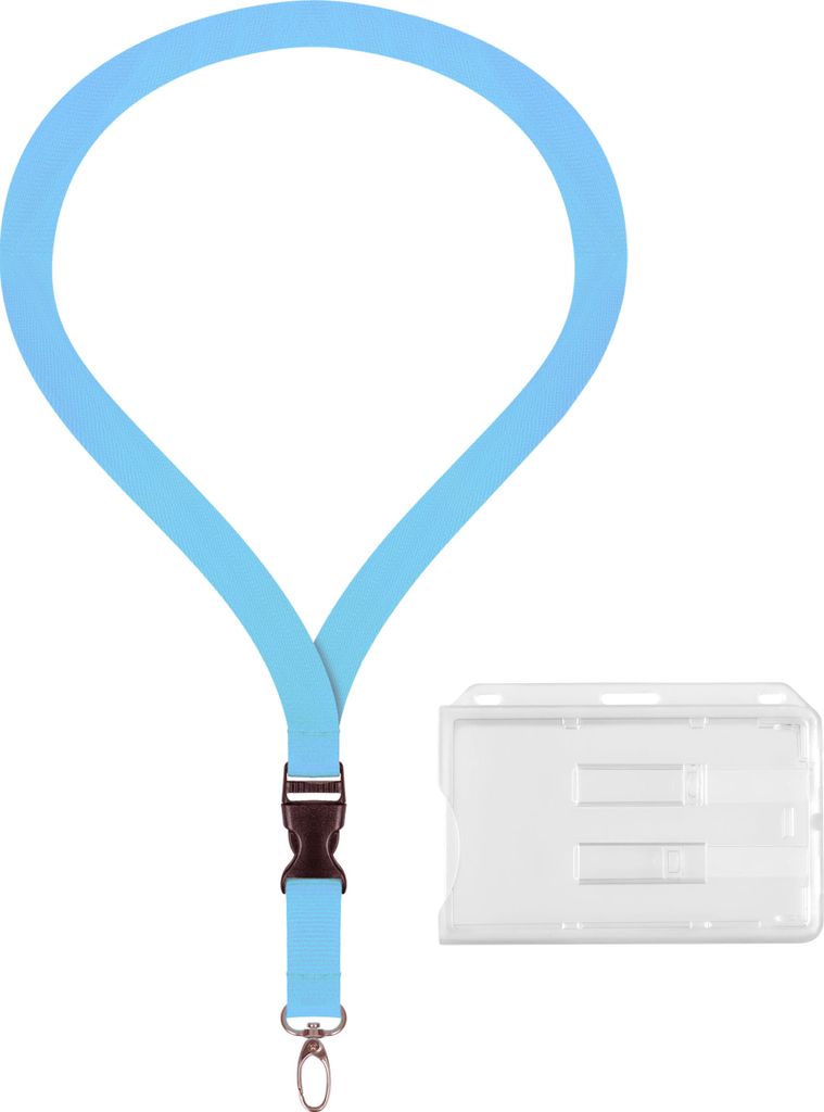 10 Stück SET: 5x Lanyard Himmelblau Keyholder Umhängeband Produktbild 