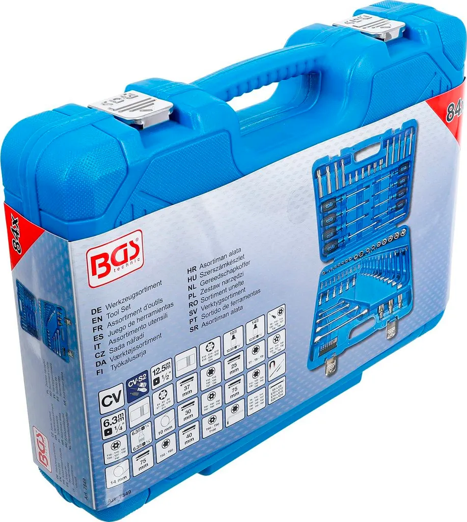Jeu de Douilles Profil T et E pour Mécanique Auto, BGS 7849, 84 Pièces