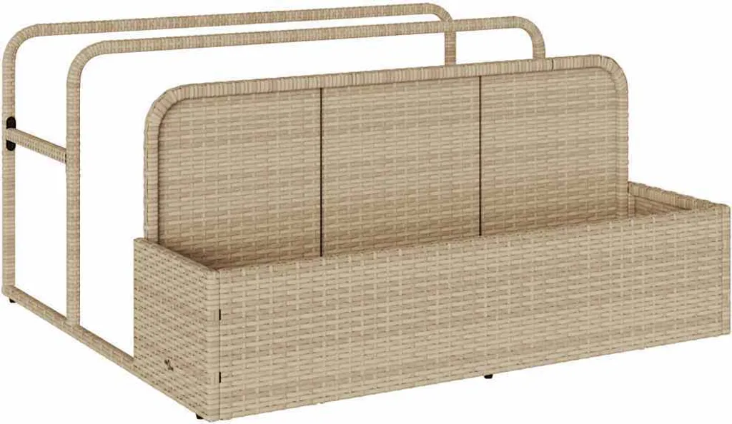 Contenitore per piscina Beige 110x100x57 cm Poly rattan
