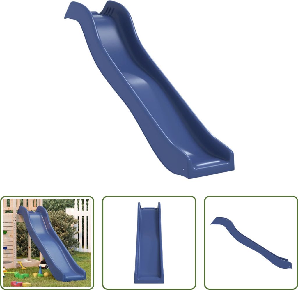 The Living Store Kinderrutsche Blau 174x38 cm Polypropylen