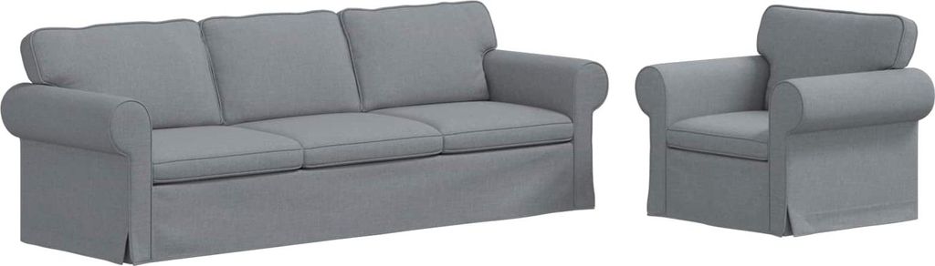 vidaXL Sofa Set 2 pcs Hellgrau 245 x 82 x 80 cm Stoff