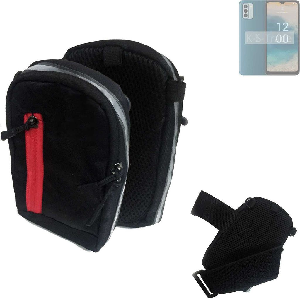 K-S-Trade Outdoor Gürteltasche Holster Umhängetasche kompatibel mit Nokia G22 schwarz Handy Tasche Case travelbag Schutz Hülle Handy Hülle