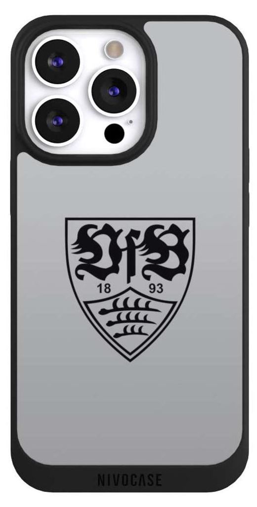 NIVOCASE Handyhülle für Apple iPhone 13 Pro Hülle NIVOpure Case Schwarz Logo Offizielles Lizenzprodukt VfB Stuttgart