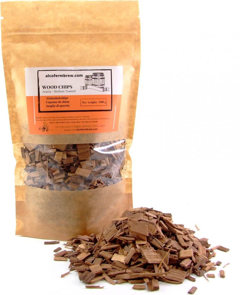 Akazieholzchips 100g - mittel getoastet, Eichenholz Chips Holzspäne Eichenholzspäne