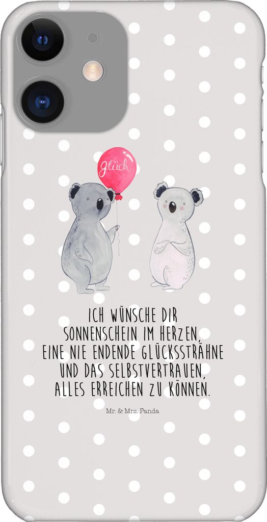 Mr. & Mrs. Panda Iphone 11 Handyhülle Koala Luftballon - Grau Pastell - Geschenk, Handycover, Hülle, Geburtstag, Handy Schutzhülle, Party, Cover...