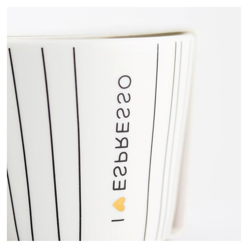 Espresso-Tasse mit Echtgold | Porzellan | 50 ml | I love espresso, Weiß