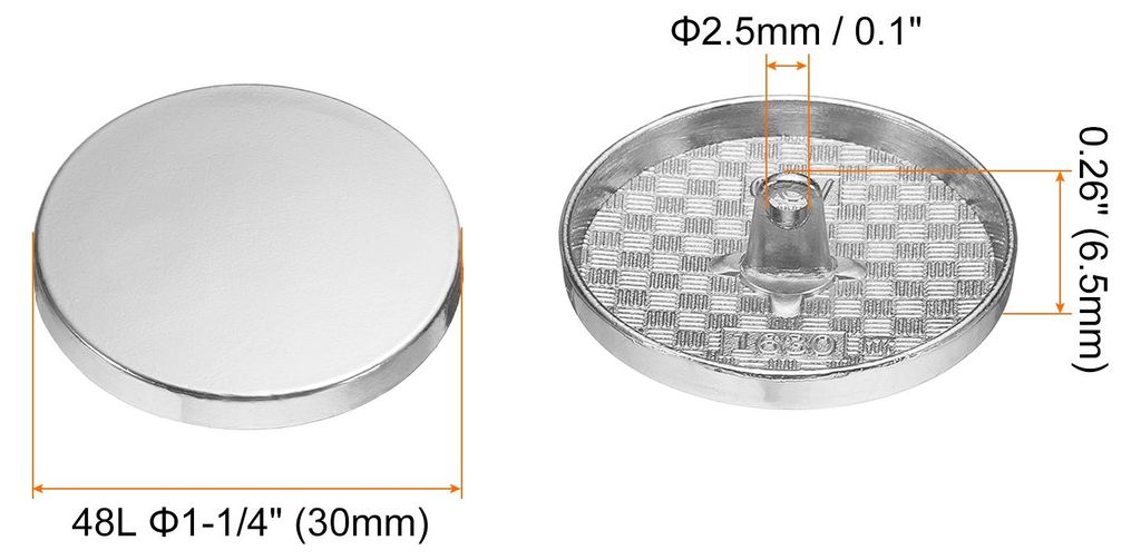 10 Stš¹ck Kn?pfe 30mm Metall Flache Buttons zum Ann?hen Runde Bastelkn?pfe fš¹r Bekleidung Hosen Mantel Jacken Blazer Hemd Anzš¹ge Dekorieren...