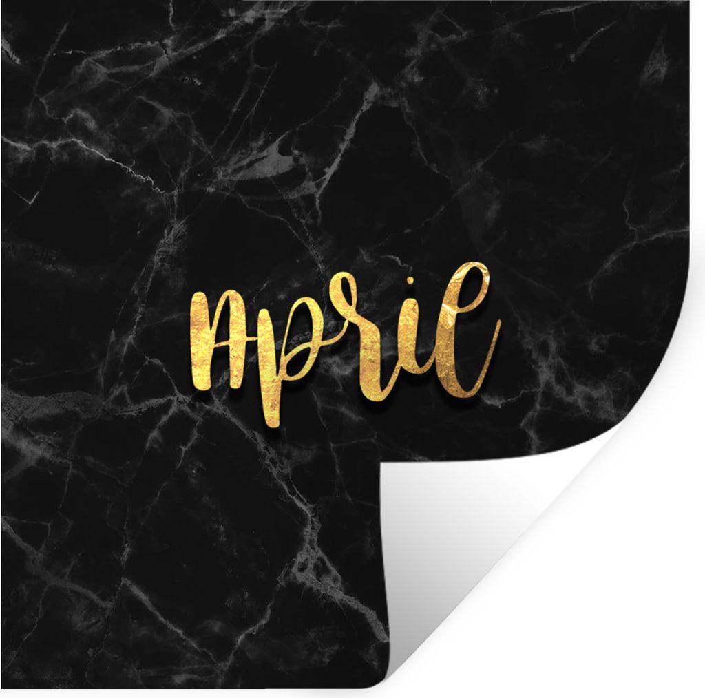 MuchoWow Wandtattoo Wandsticker Wandaufkleber Zitat - Kalender - April - Gold 80x80 cm Selbstklebend und Repositionierbar - Wierderverwendbar - S...