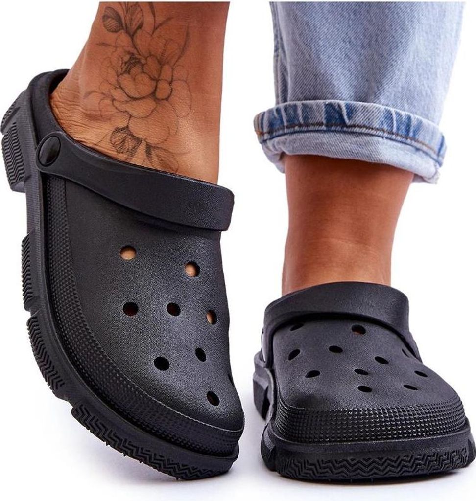Damen-Gummi-Crocs Schwarz Rabios 36/37