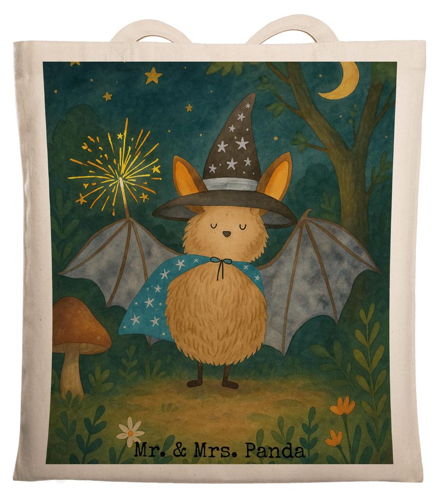 Mr. & Mrs. Panda dokumententasche Fledermaus Zauberer Design - Weiß - Geschenk, Reinsteigern, Frauen, Fledermäuse, Magier, Tote Bag, Lustige Spr...