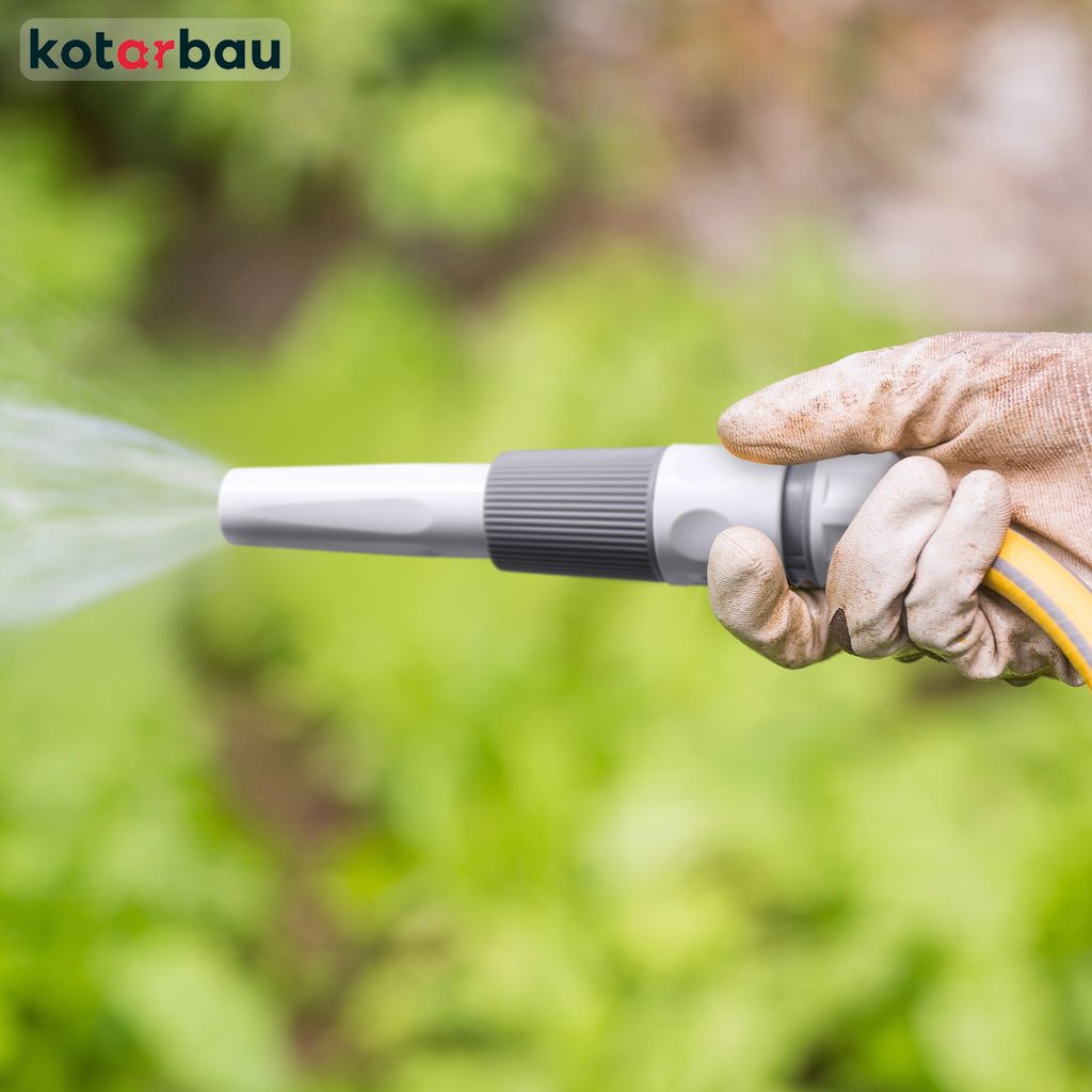 KOTARBAU Attacco Rapido 3/4" Con Funzione STOP Per Tubo Da Giardino - Raccordo In Ottone Massiccio Con Denti Profilati, Universale Per Irrigazione - 2