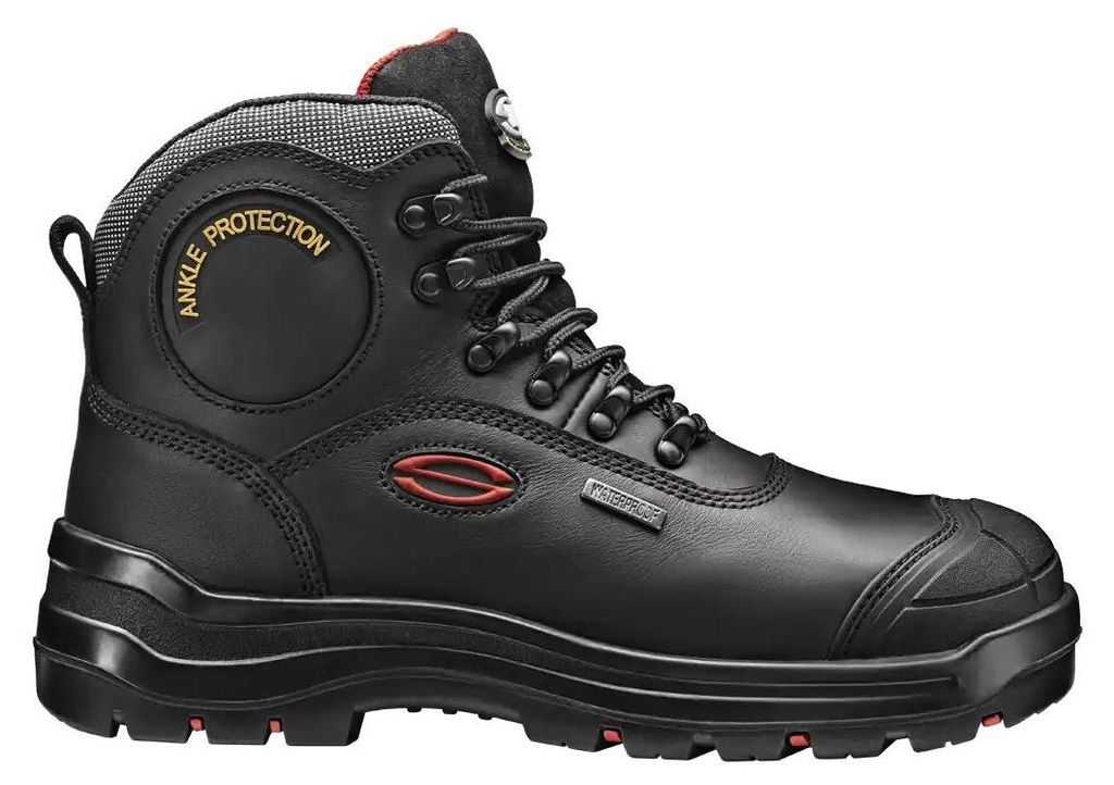 Sir Safety MAXIMUM PRIMA Sicherheitsschuh S3 aus Leder mit Fiberglaskappe, wasserdicht, 42, Schwarz